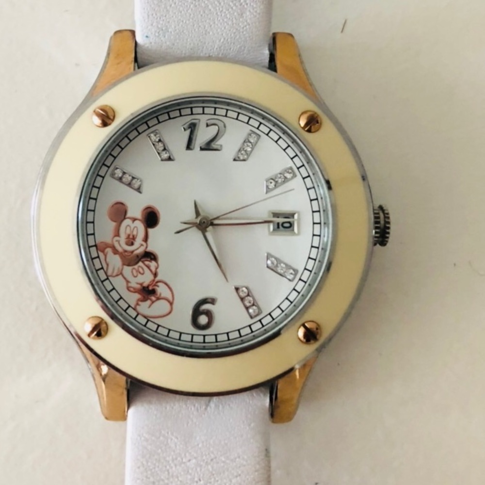 Disney White Rose Gold Women’s Mickey Mouse Watch